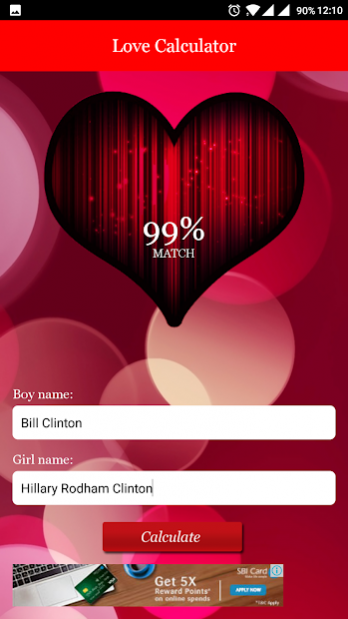 Love Calculator Online, Love Meter to Calculate True Love Percentage