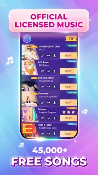 Review Screenshot - Piano Game - Tap the Tiles to Play Your Favorite Songs