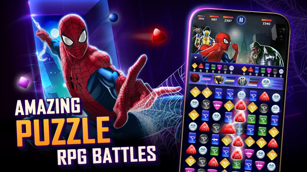 Review Screenshot - Super Hero RPG – Match Tiles to Defeat Super Villains