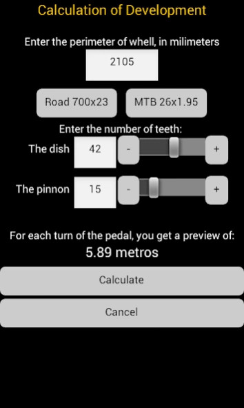 Measures bike - plus 2.61 Screenshot