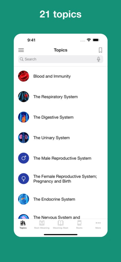 Medical terminology - roots 2.0 Screenshot