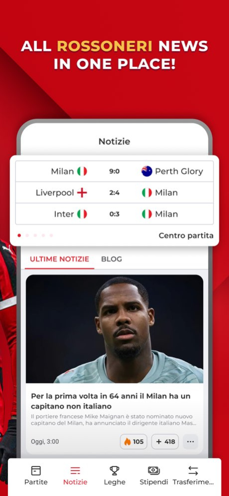 Rossoneri Live – For Milan Fan 8.11.0 Screenshot