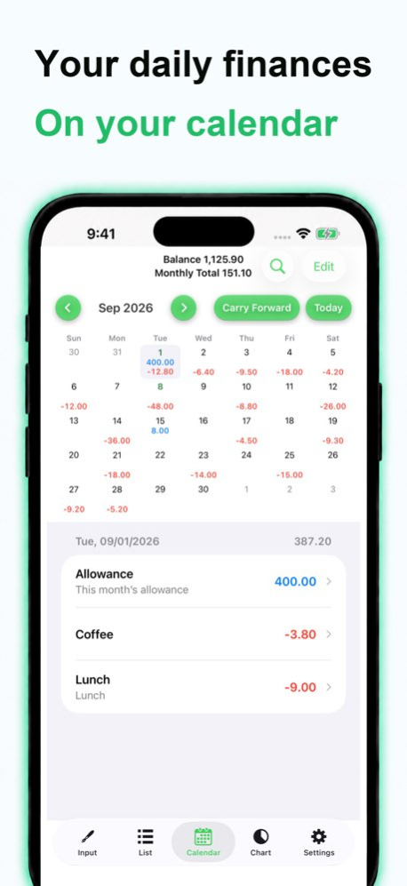 Pocket Money Daily Expense Log 3.0.4 Screenshot