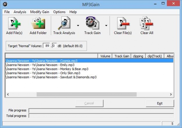 MP3Gain - sound level editor