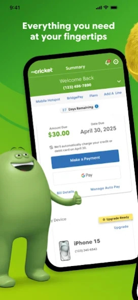 Review Screenshot - Cricket Game – Manage Your Cricket Wireless Account from Your Phone