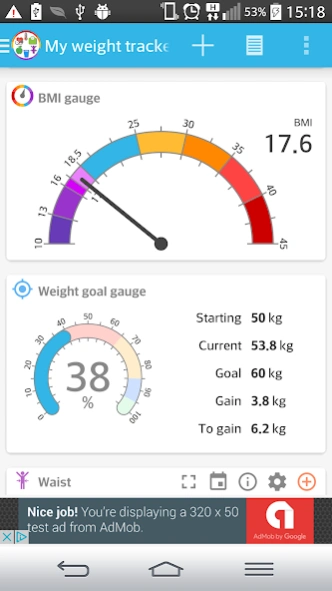 My Weight Tracker, BMI 3.4 Screenshot