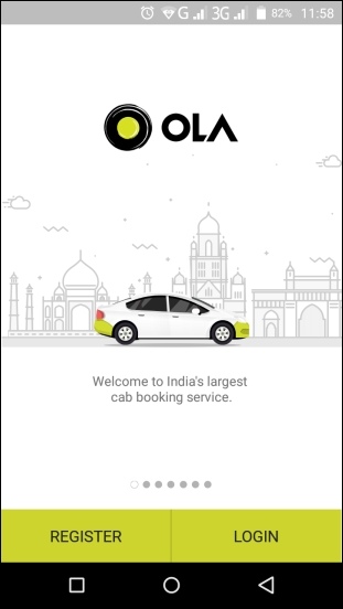 Ola cabs - Book taxi in India