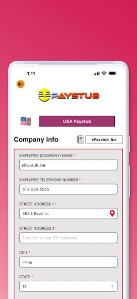 US Paycheck Paystub Maker 1.0.24 Screenshot