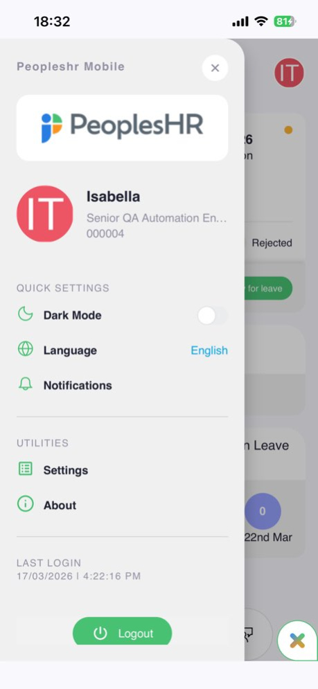 PeoplesHR Mobile 2.43.22 Screenshot
