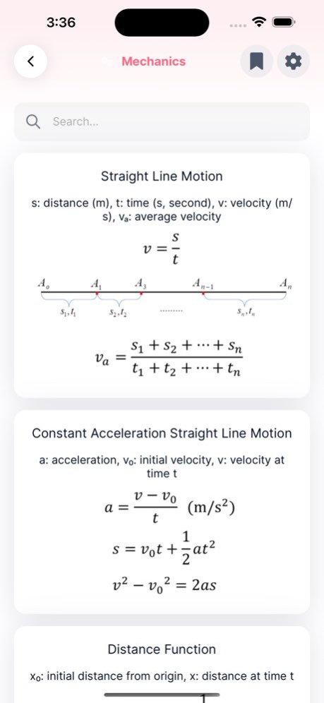 Physics Formulas Lite 5.2 Screenshot