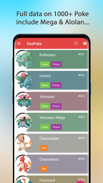 Lista de pokemon - Pokedex APK برای دانلود اندروید