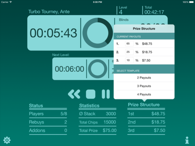 Poker Blind Timer HD 2.2 Screenshot
