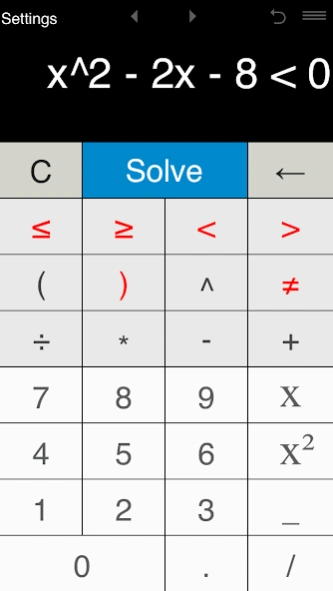Inequality Calculator Screenshot