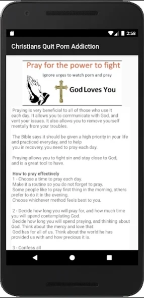 Porn Addiction recovery help. Screenshot