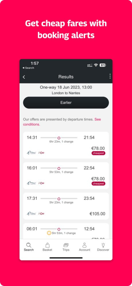 Rail Europe - Train Tickets 5.2.0 Screenshot