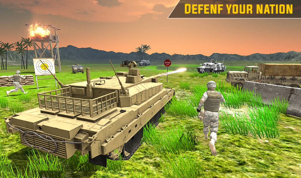 Combat attack. Missile attack, game. tank shooter start.
