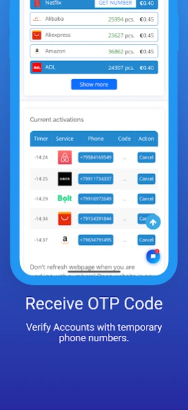 Receive SMS Online - GetSMS 7.0.0 Screenshot