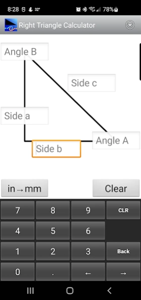 Right Triangle Calculator 1.6 Screenshot