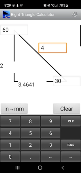 Right Triangle Calculator 1.6 Screenshot