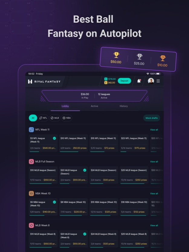 Rival Fantasy Sports 1.0.15 Screenshot