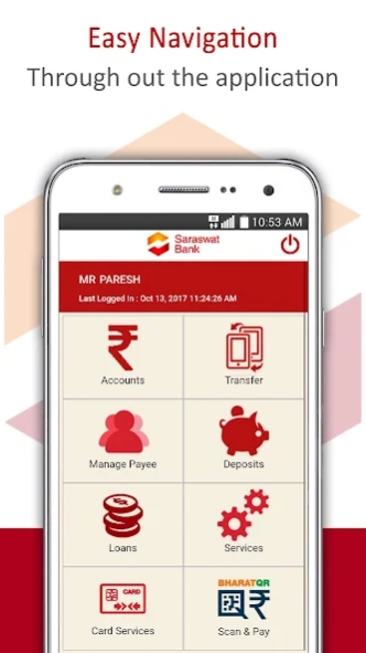 Saraswat Bank Mobile Banking 3.0.1 Screenshot