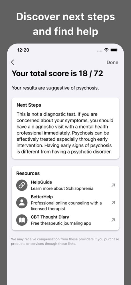 Schizophrenia Test (Psychosis) 1.0.1 Screenshot