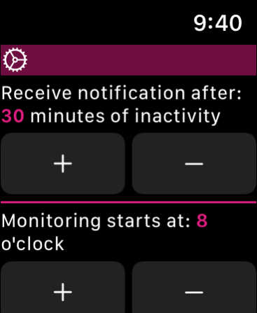 Sedentary reminder 1.1 Screenshot
