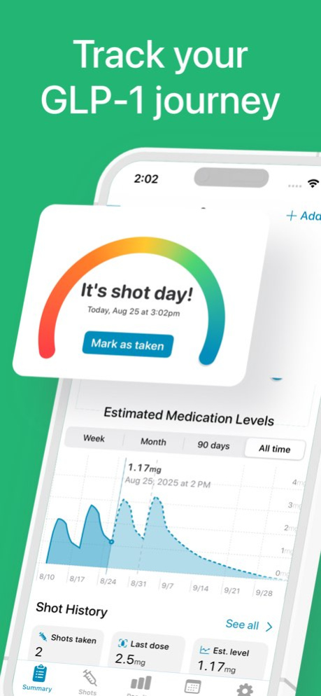glp-1 medication shot tracking methods Shotsy GLP-1 Tracker 3.0.2 Free Download