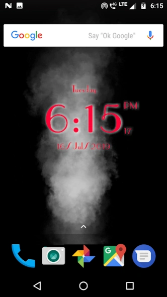 Smoke digital clock live wallp 1.1 Screenshot