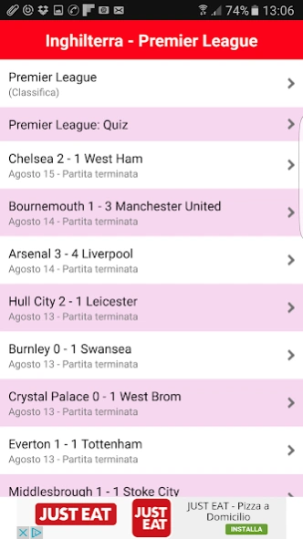 SoccerLive Scores 2.4 Screenshot