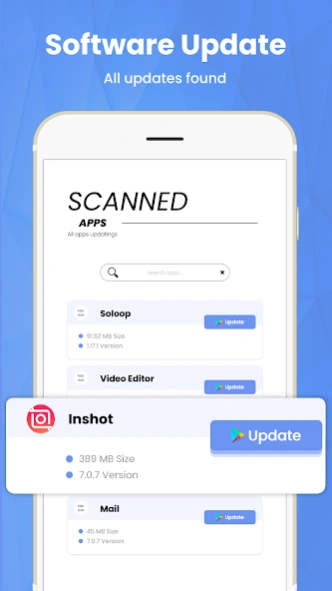 Updates Finder Update all apps 1.2 Screenshot