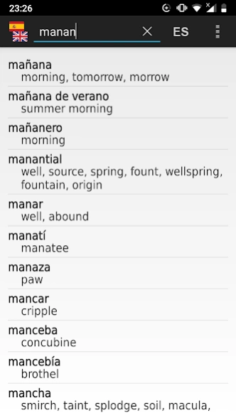 Review Screenshot - Spanish Dictionary – Learn How to Properly Speak in Spanish