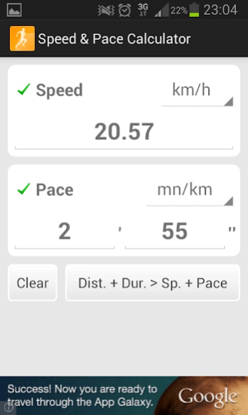 Speed & Pace Calculator 3 Screenshot