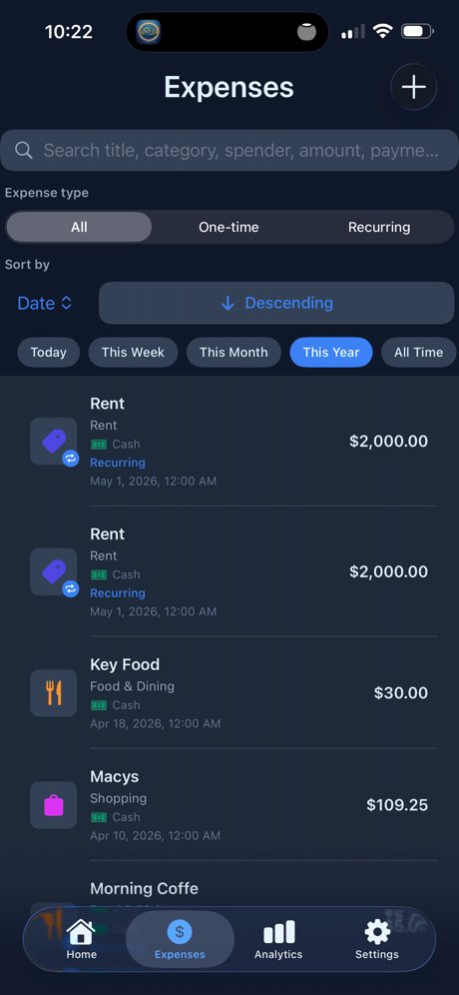 Spendly: Smart Expense Tracker 2.0 Screenshot