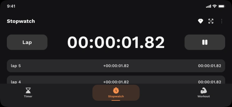 Review Screenshot - Stopwatch App – Time Your Every Exercise