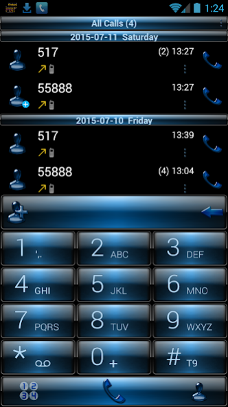 Dialer Theme Dusk Blue drupe 350 Screenshot