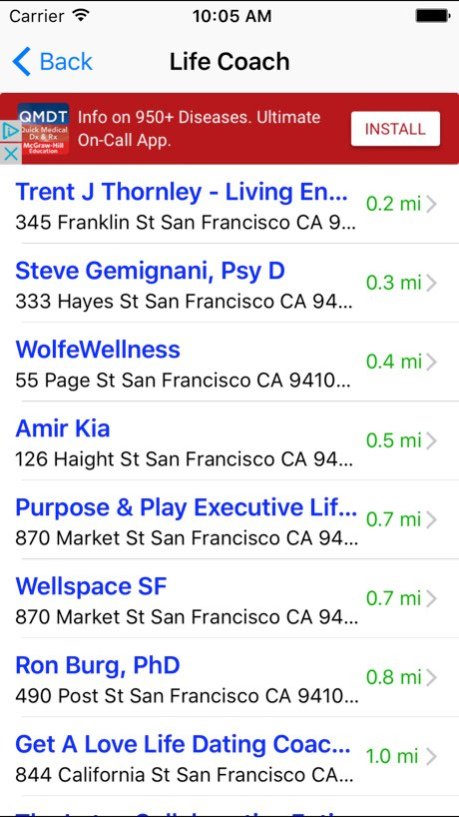Therapist, Psychologist and Psychiatrist Finder 2.0.1 Screenshot
