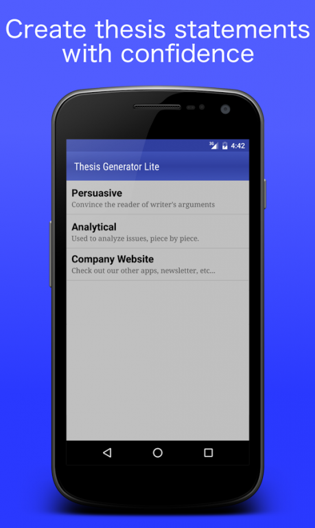 Thesis Generator Lite 7.1.1 Screenshot