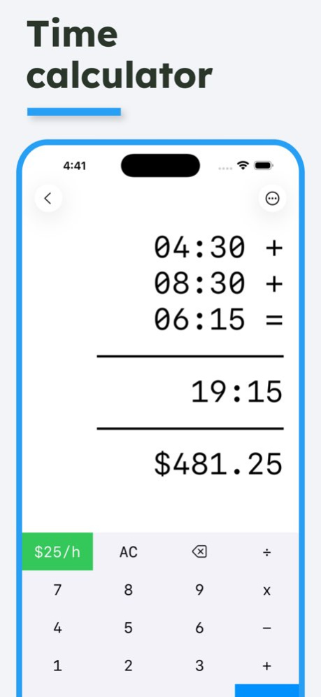 Time Calculator - Work Hours 7.3.1 Screenshot