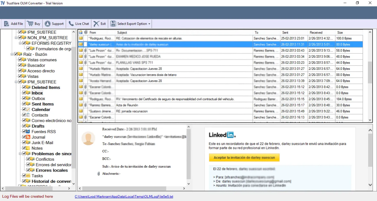 ToolsGround OLM to MBOX Converter Software 1.0 Screenshot