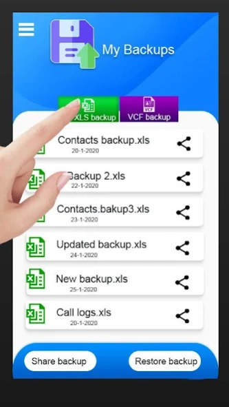 Easy Contacts Backup and share 1.10 Screenshot