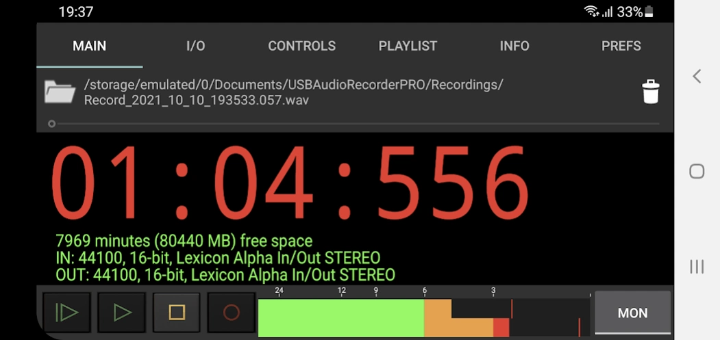 USB Audio Recorder PRO 1.6.1.6 Screenshot