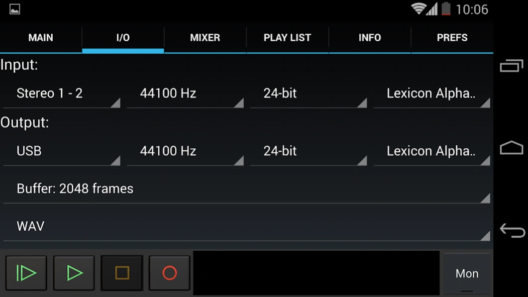 USB Audio Recorder PRO 1.6.1.6 Screenshot