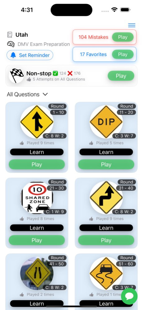 Utah DMV Practice Test 2025 7.0.0 Screenshot