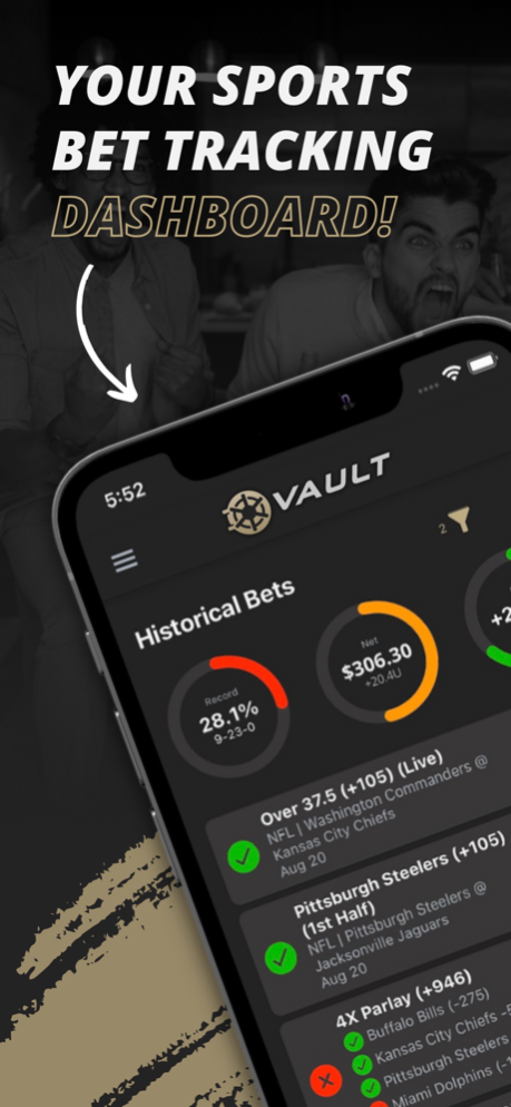 Vault: Bet Tracker & GroupChat 1.11.8 Screenshot
