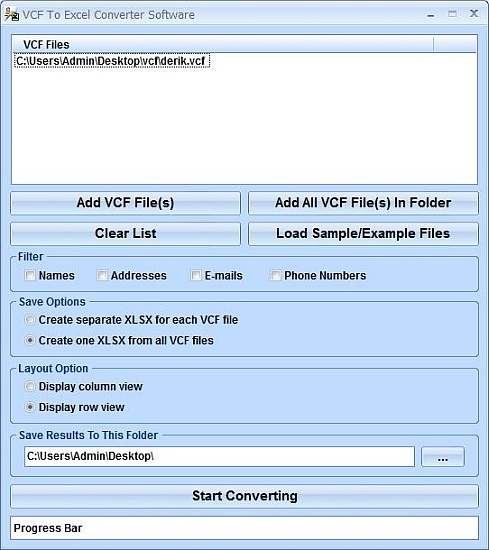VCF to Excel Converter