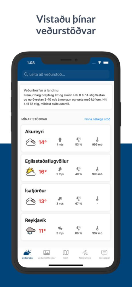 Veður - Iceland weather 3.0.6 Screenshot