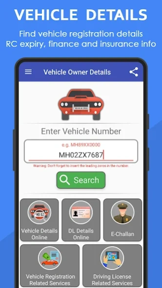 Find Vehicle Owner Details 5.2.8 Screenshot