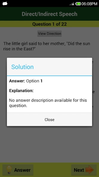 Verbal Ability Reasoning Q & A 1.7 Screenshot