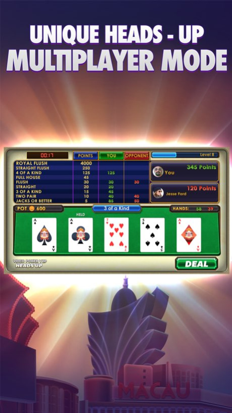 Video Poker VIP - Multiplayer Heads Up Free Vegas Casino Video Poker Games 3.0 Screenshot